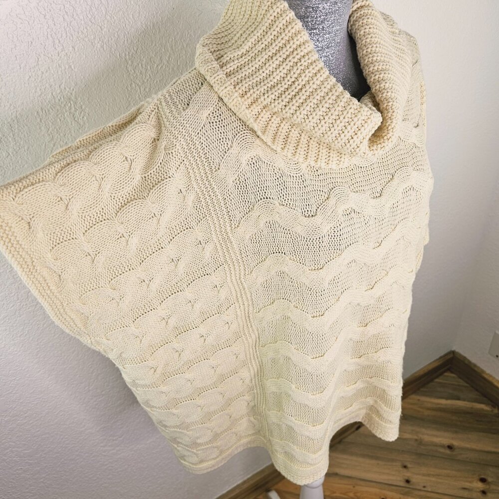 Catwalk Studio Knit Cowl Neck Poncho Sweater